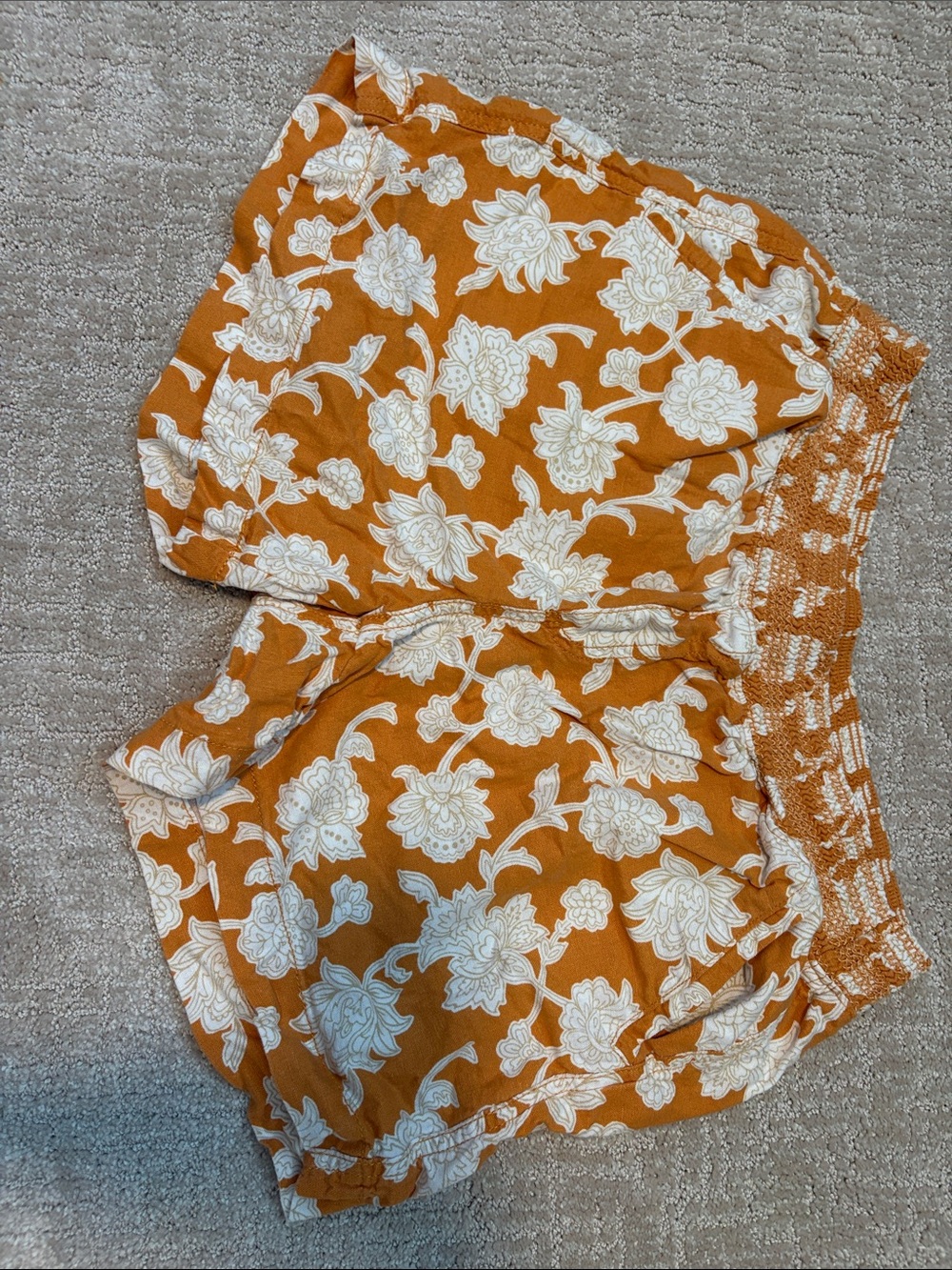 Briggs New York Floral Orange Women’s Large Shorts Summer Beach Linen - Picture 1 of 7